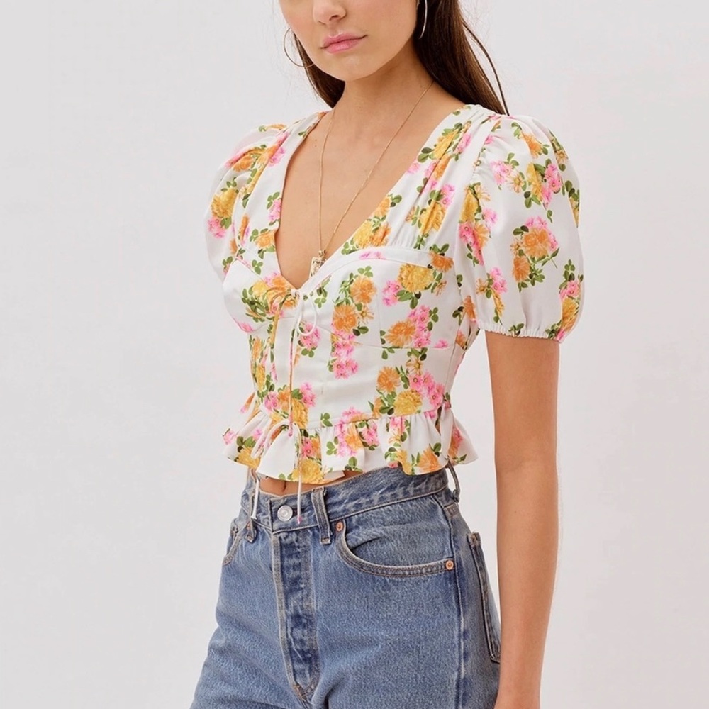 For Love & Lemons Emma Blouse Sz Small